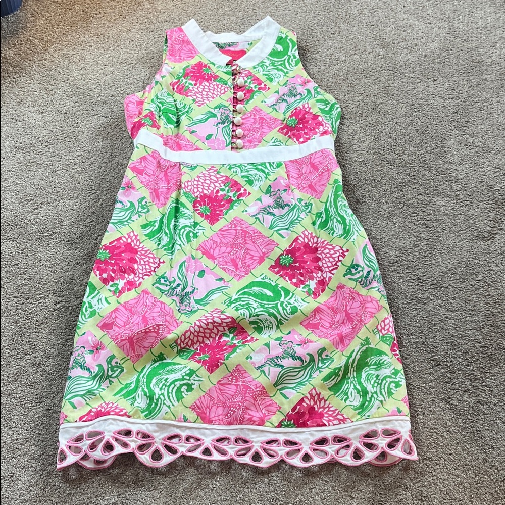 COLLECTORS Lilly Pulitzer Specialty Jubilee Collection sz6 Pink Green Patchwork